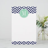 Papeterie Monogramme personnalisé par zigzag de Chevron de (Debout devant)