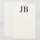 Papeterie Monogramme Professionnel Noir Blanc (Devant / Derrière)
