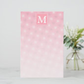 Papeterie Monogramme rose cercles motif (Debout devant)