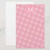 Papeterie Monogramme rose cercles motif (Devant / Derrière)