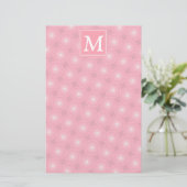 Papeterie Monogramme rose cercles motif (Debout devant)