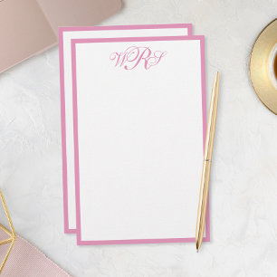 Papeterie Monogramme Rose Classique