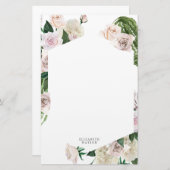 Papeterie Monogramme rose floral (Devant / Derrière)