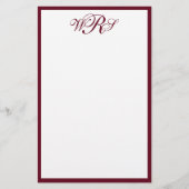Papeterie Monogramme Rouge Bourgogne Classique (Devant)