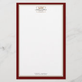 Papeterie Monogramme rouge simple (Devant)