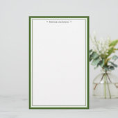 Papeterie Monogramme Simple Bordure Verte Classique Personna (Debout devant)