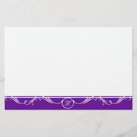Papeterie Monogramme simple orange violet (Devant)