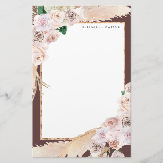 Papeterie Monogramme tropical élégant (Devant)