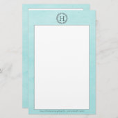 Papeterie Monogramme turquoise (Devant / Derrière)
