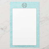 Papeterie Monogramme turquoise (Devant)