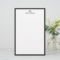 Monogramme Typographie décorative Bordure noire