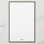 Papeterie Monogramme vert olive classique (Dos)