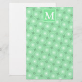 Papeterie Monogramme vert ressort cercles motif (Devant / Derrière)