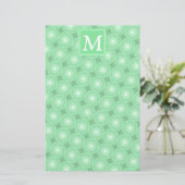 Papeterie Monogramme vert ressort cercles motif (Debout devant)