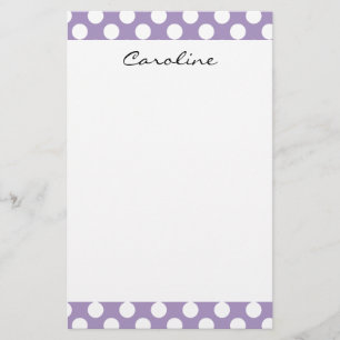 Papeterie Monogramme violet blanc tendance Motif de point Po