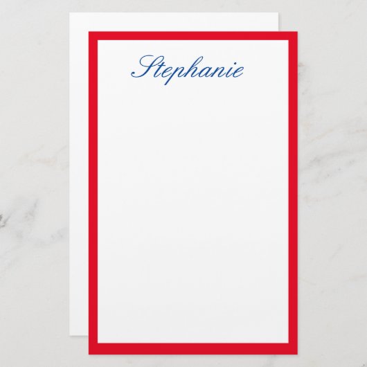 Papeterie Monogrammes Modèle Bleu Blanc Bleu (Devant / Derrière)