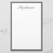 Papeterie Monogrammes Nom personnalisé Arêtes blanches bordé (Dos)