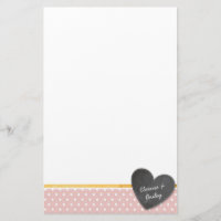 MONOGRAS poka point chalkboard coeur bébé rose