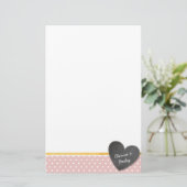 Papeterie MONOGRAS poka point chalkboard coeur bébé rose (Debout devant)