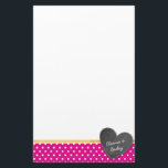 Papeterie MONOGRAS poka point chalkboard coeur gras rose cha<br><div class="desc">Revenez sur l'art de l'écriture de lettre avec ce mignon point mini pochette avec papier à lettres personnalisé au coeur de tableau noir =) Configurer en tant que modèle il est facile de customiser avec votre propre texte - faites-le le vôtre! >>> TIPS - Appuyez simplement sur le bouton "Customiser"...</div>