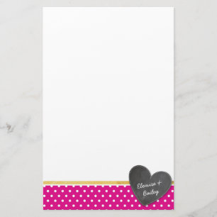 Papeterie MONOGRAS poka point chalkboard coeur gras rose cha