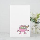 Papeterie monstre ninja rose (Debout devant)