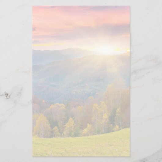 Papeterie Montagne paysage d'automne avec forêt (Devant)