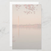 Papeterie Monument de Washington Sakura au coucher du soleil (Devant / Derrière)