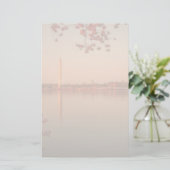 Papeterie Monument de Washington Sakura au coucher du soleil (Debout devant)