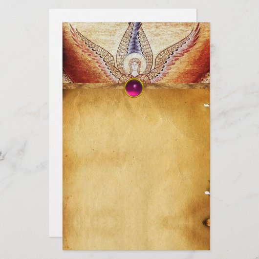 Papeterie MOSAIC ANGEL Parchemin Brown Pink Fuchsia Amethyst