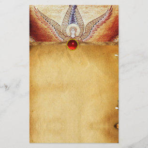 Papeterie MOSAIC ANGEL Parchemin Brown Rouge Rubis