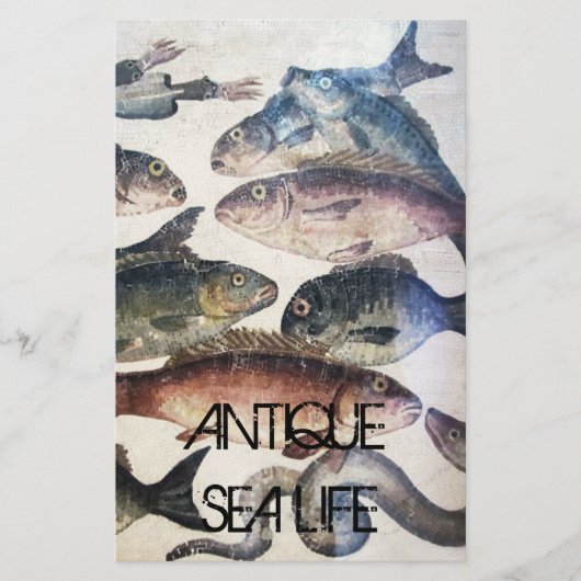 PAPETERIE MOSAÏQUES ROMAINES ANTIQUES, POISSONS, ESPACE DE V (Devant)