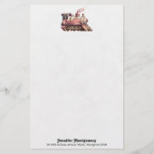 Papeterie Moteur de train rose Style Steampunk Vintage (Devant)