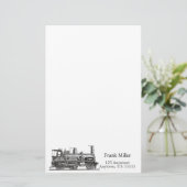 Papeterie Moteur de train vintage personnalisé (Debout devant)