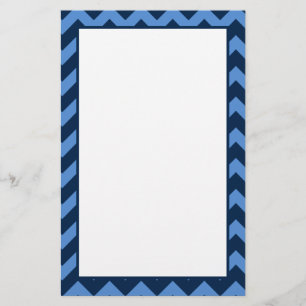 Papeterie Motif à la mode Navy & Light Blue Chevron