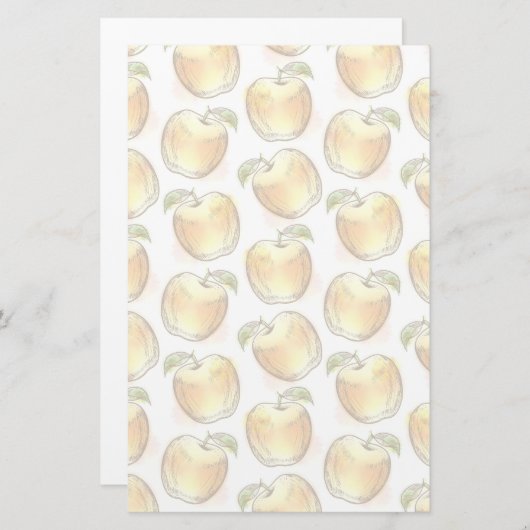 Papeterie Motif à la pomme jaune (Devant / Derrière)