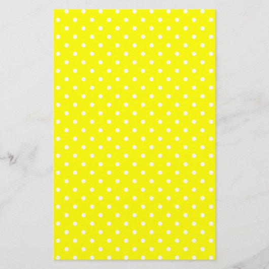 Papeterie Motif à points polka jaune et blanc (Devant)