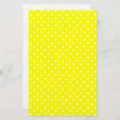 Papeterie Motif à points polka jaune et blanc (Devant / Derrière)