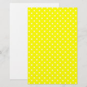 Papeterie Motif à pois jaune et blanc (Devant / Derrière)