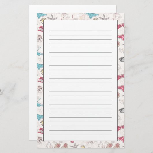 Papeterie Motif Abstrait été mignon (Devant / Derrière)