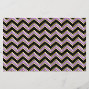 Papeterie Motif Amethyst Gold Black Zigzag