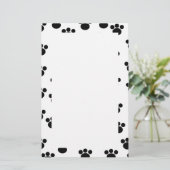 Papeterie Motif animal d'empreinte de patte. Noir et blanc. (Debout devant)