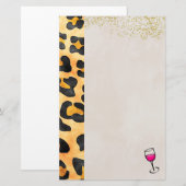 Papeterie Motif animal sauvage et vin (Devant / Derrière)