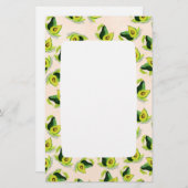 Papeterie Motif Aquarelle Avocados Vert (Devant / Derrière)