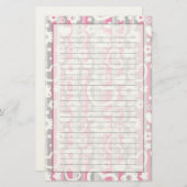 Papeterie Motif aux Coeurs et aux Fleurs (Devant / Derrière)