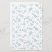 Papeterie Motif avec des poissons et des étoiles de mer (Devant / Derrière)