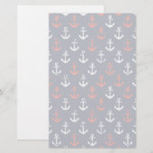 Papeterie Motif blanc et bleu rouge de marine (Devant / Derrière)