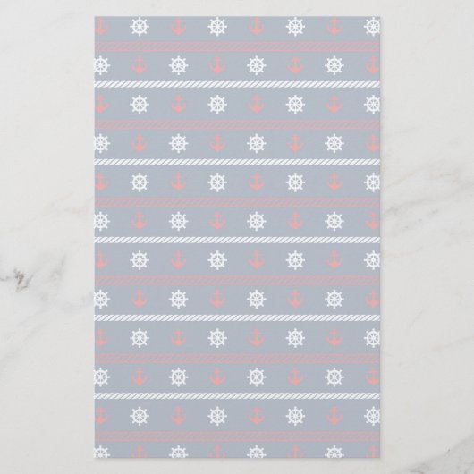 Papeterie Motif blanc et bleu rouge d'océan (Devant)