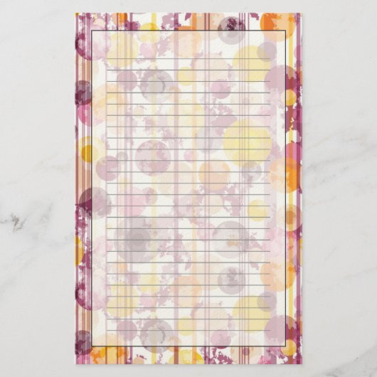 Papeterie Motif blanc rayé tacheté (Devant)