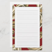 Papeterie Motif botanique élégant avec le feuillage bronzage (Devant / Derrière)